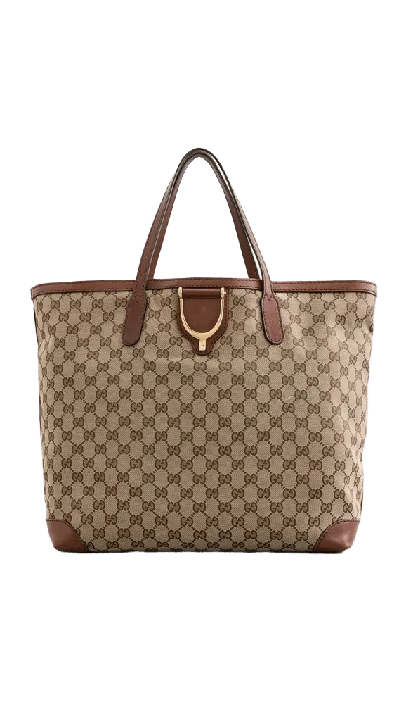 Gucci Canvas Stirrup Large Tote