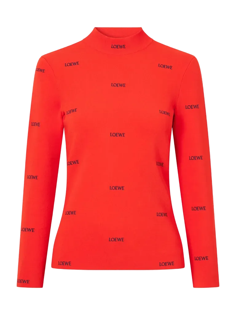 Logo-embroidered ribbed turtleneck sweater