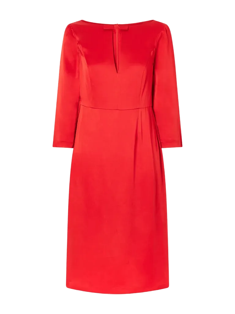 Eleni bow-detailed satin midi dress