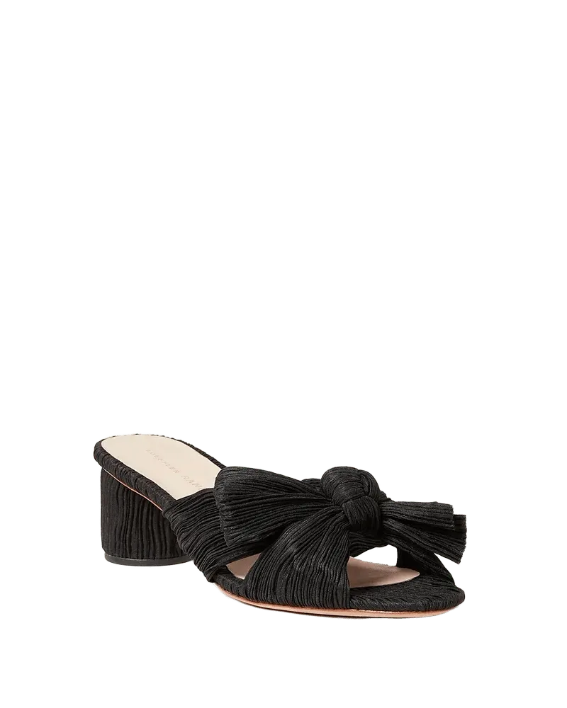 Emilia Black Pleated Bow Heel