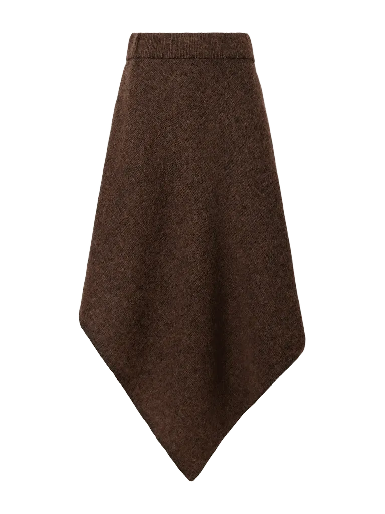 Manta asymmetric wool, alpaca and cotton-blend felt midi skirt
