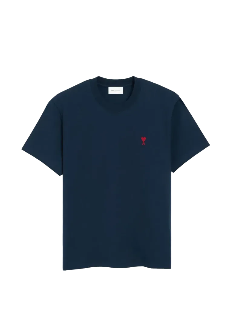 AMI Paris blue cotton T-shirt with Ami de Coeur