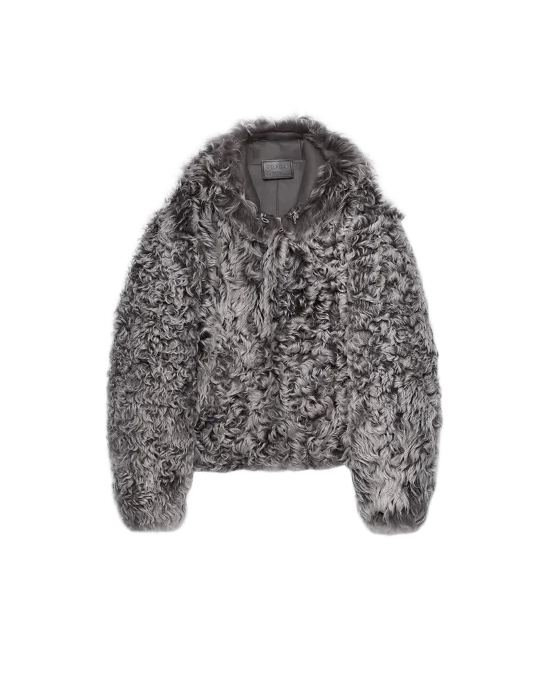 Hooded shearling jacket