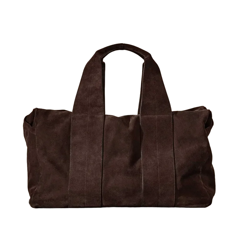 Suede Montecito Weekend Bag - Cafe