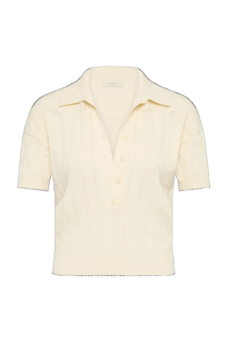 Acme Polo Shirt Maja Pointelle Vintage White