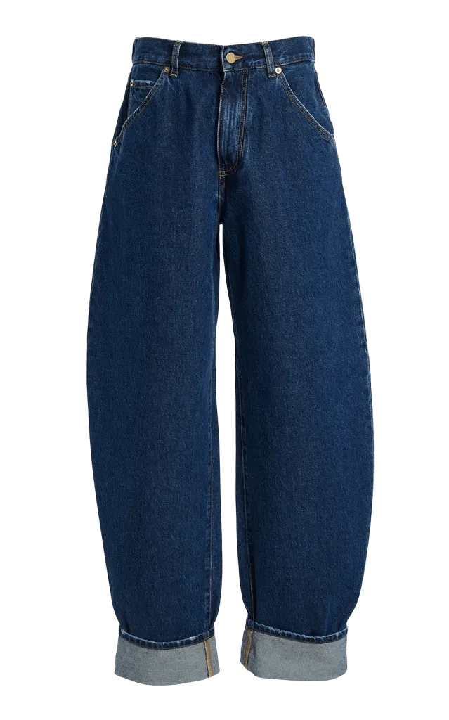 Khris Rigid Mid-Rise Barrel-Leg Jeans