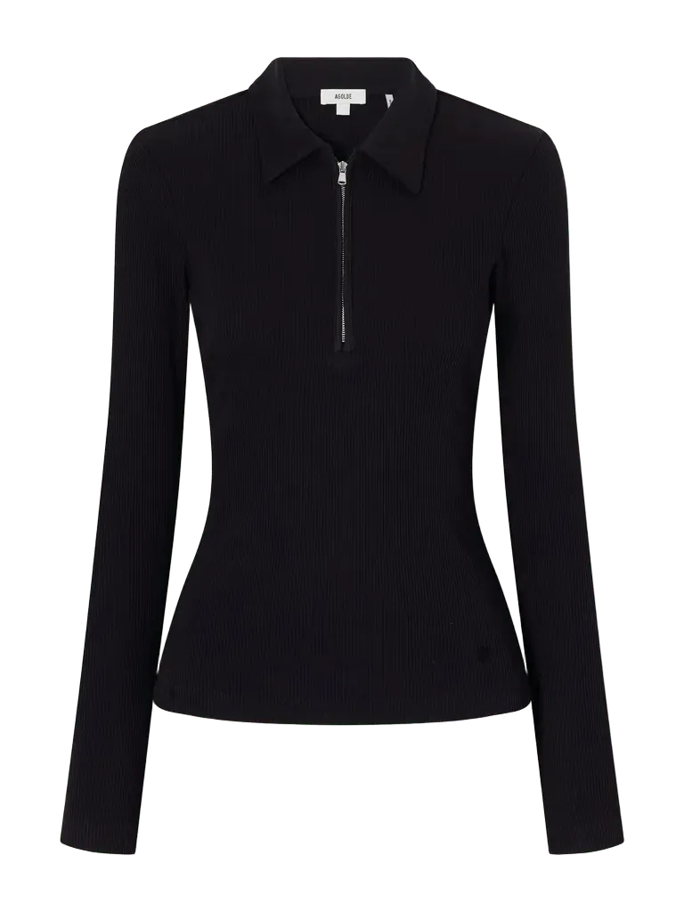 Amica ribbed stretch-cotton and lyocell TENCEL blend polo shirt