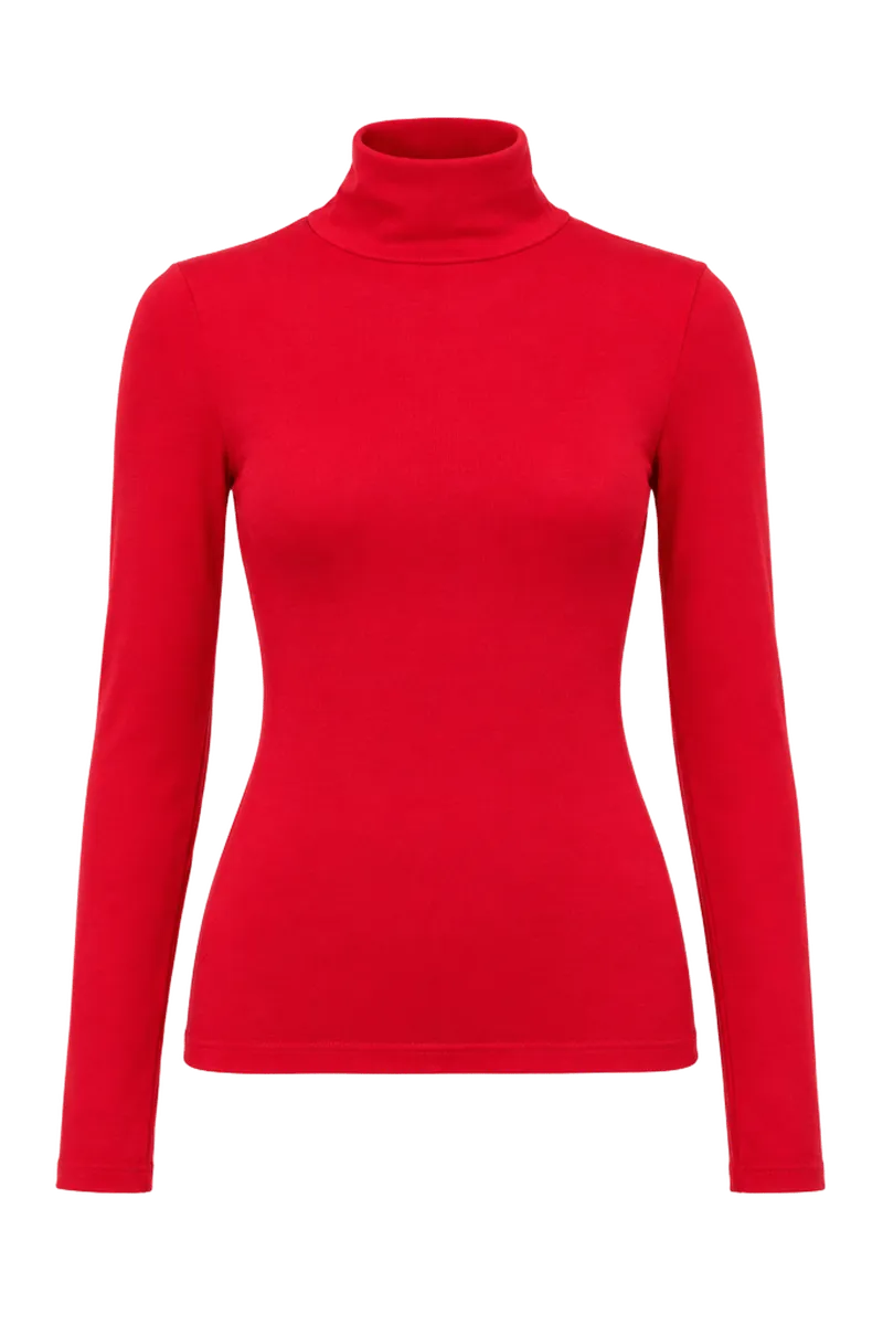 Apple Red Modal Cashmere Everett Turtleneck