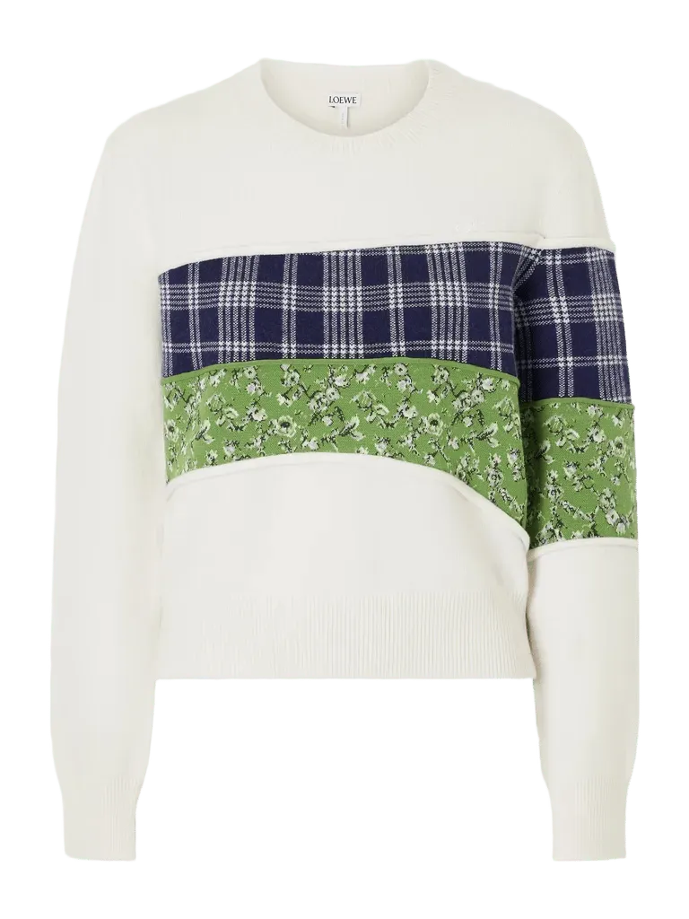 Embroidered wool-blend sweater