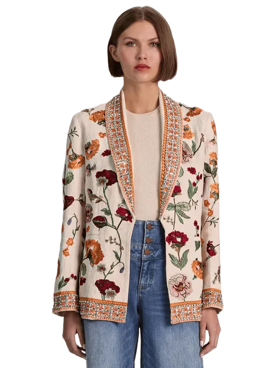 IVAN EMBELLISHED LINEN BLAZER