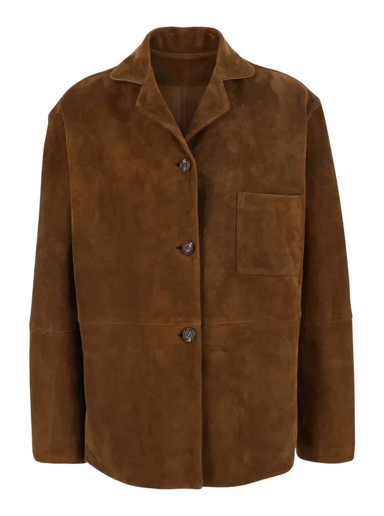Leplain Suede Blazer — Brown