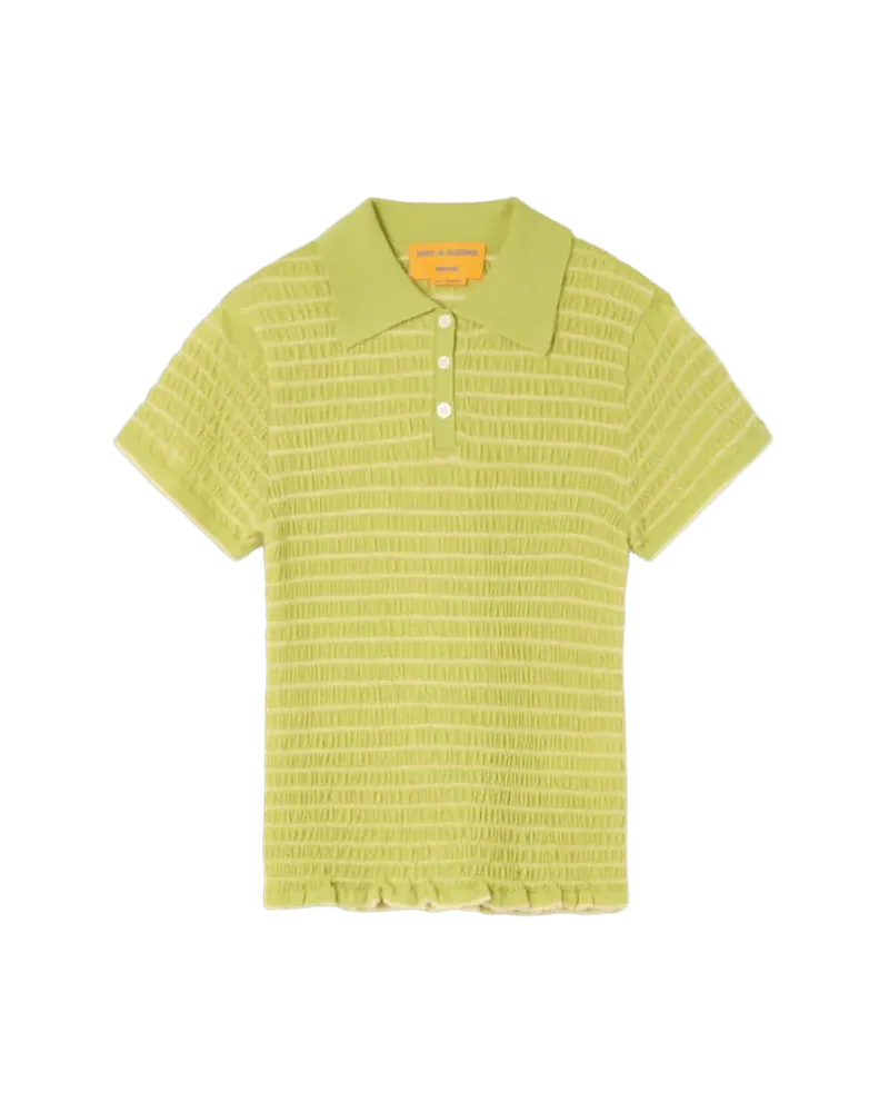 Smocked Shrunken Polo - EVOO/Butter