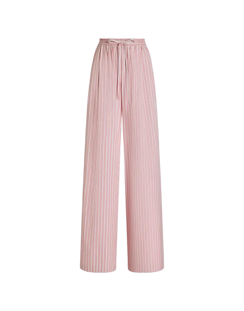 Striped poplin trousers