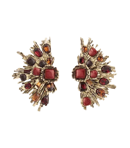 Sunrise embellished clip-on earrings