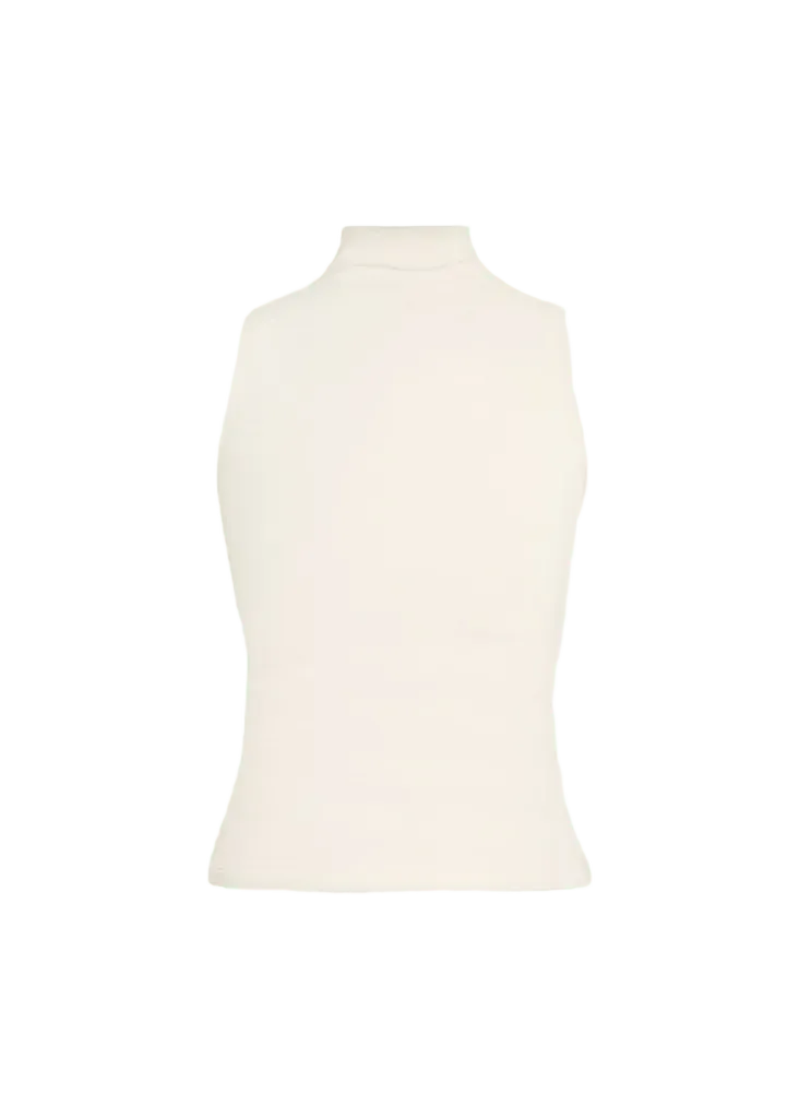 Ralph Lauren Naomie Rib-Knit Stretch Silk Top