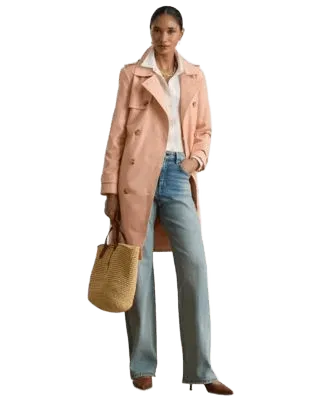 Women's Belted Water-Resistant Trench Coat