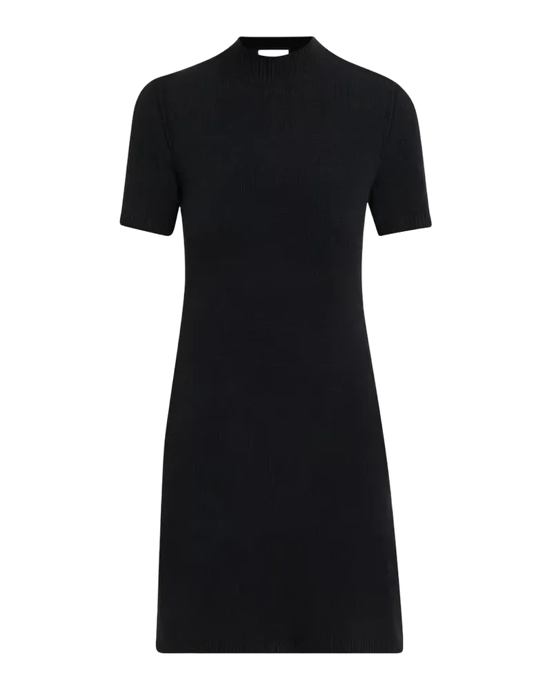 Cassidy Short-Sleeve Cashmere Button-Shoulder Mini Dress