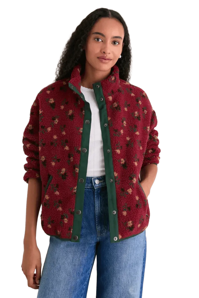 Burgundy Aliza Fleece Jacket