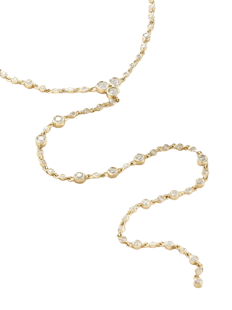 Infinity 18-karat gold and diamond necklace - gold - One Size