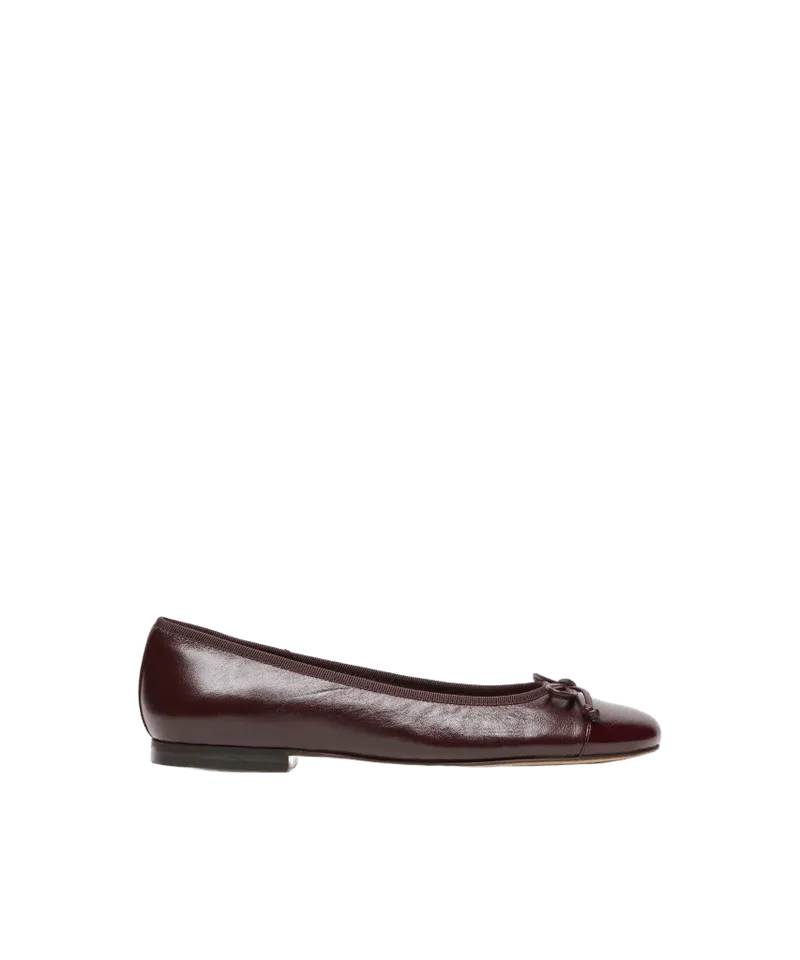 RITLA CAPTOE BALLET FLATS BLACK CHERRY LEATHER