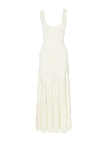 Aurelia ribbed woven gown