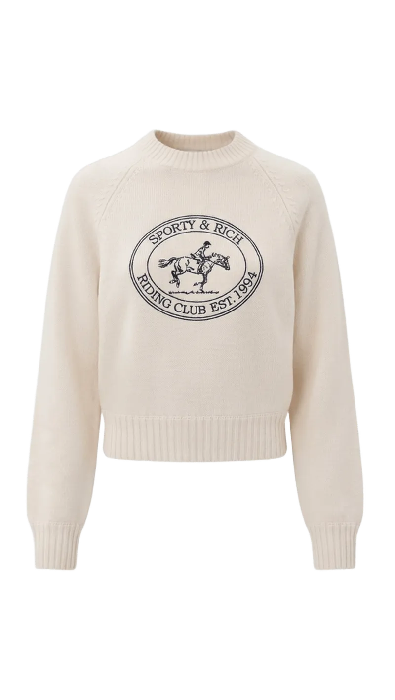 Riding Club Knitted Boxy Wool Sweater