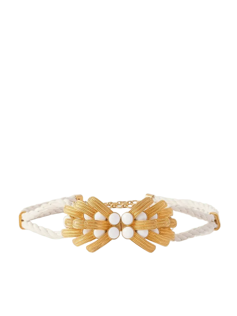 Orofina gold-plated, suede and resin belt