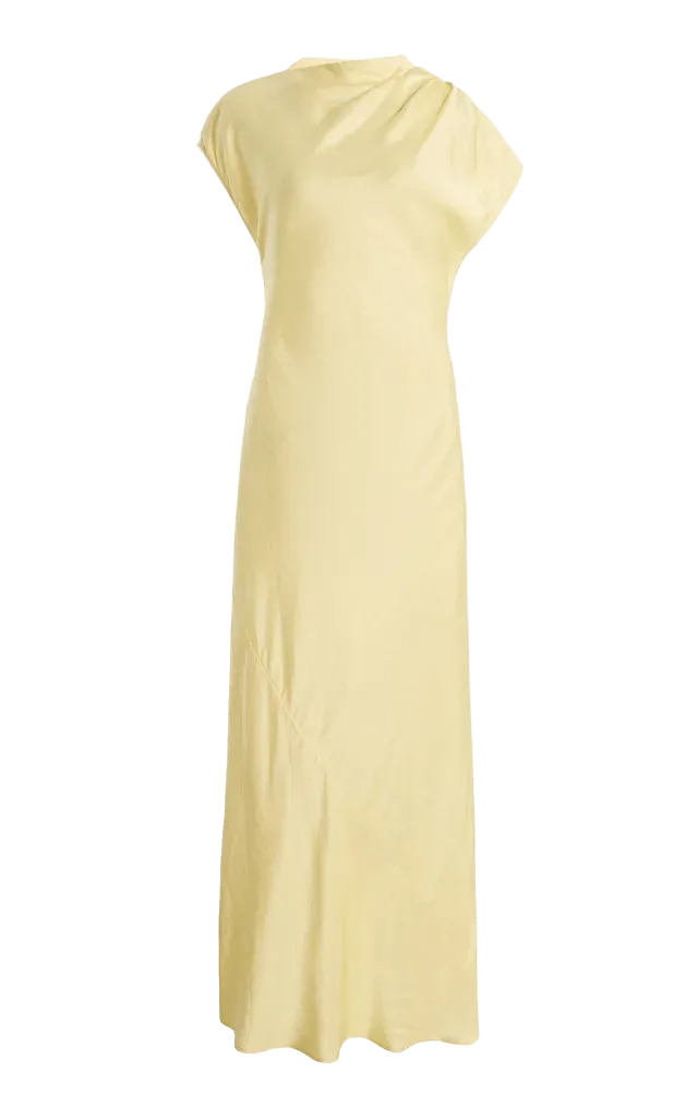 Faro Draped Crepe Maxi Dress