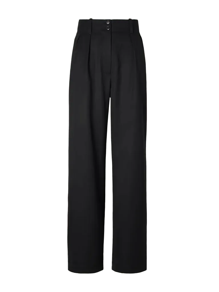 Painter pleated wool-twill wide-leg pants
