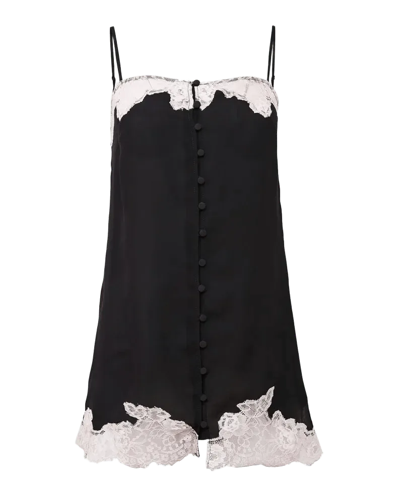 Lace Appliqué Silk Slip