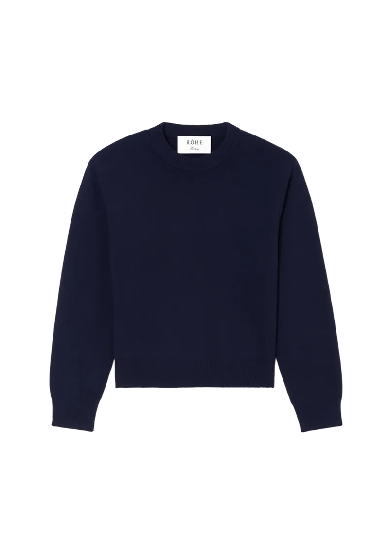 Statement shoulder crewneck | navy