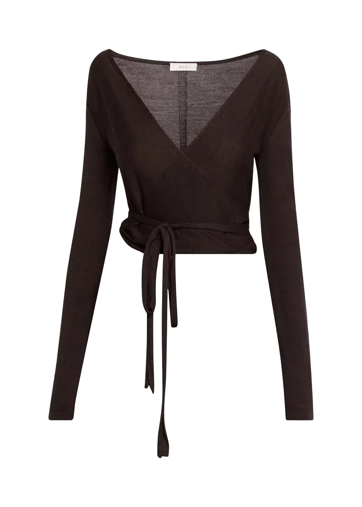 A.L.C. Emma Merino Wool Wrap Sweater