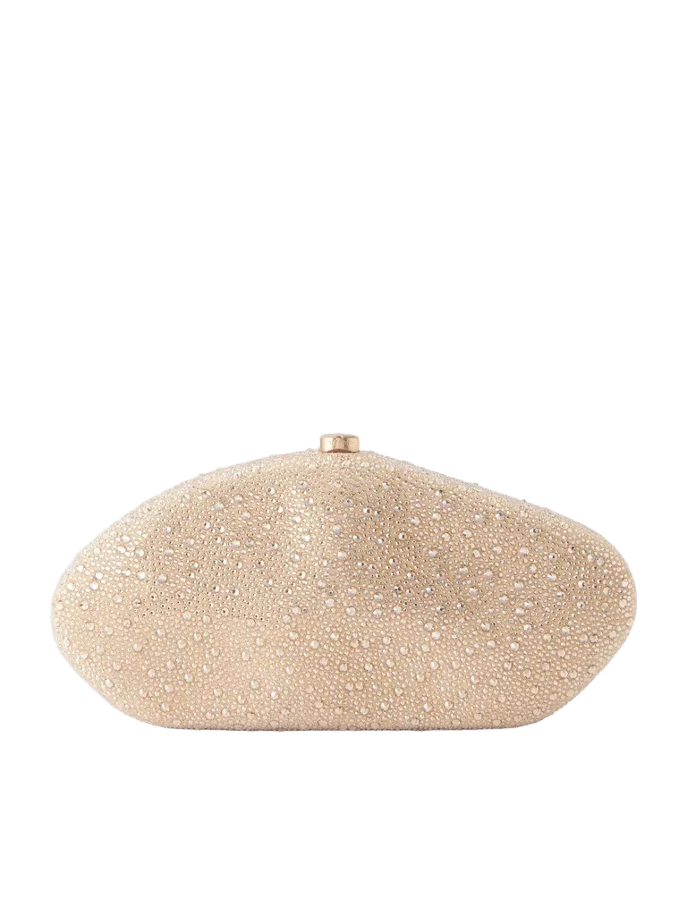 Caldera crystal-embellished suede clutch - beige - One Size