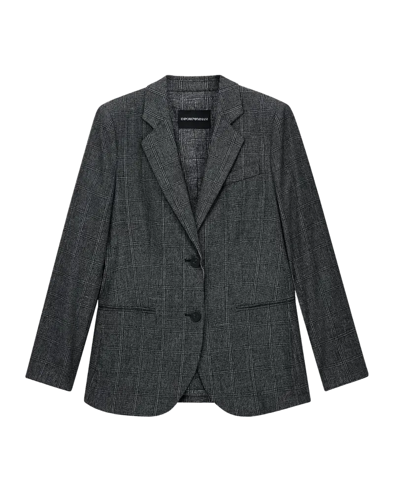 Plaid Notch-Lapel Jacket