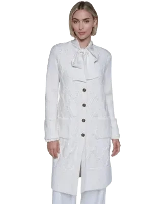 Women's Cable-Knit Crewneck Cardigan
