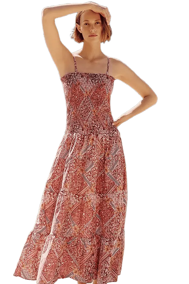 Peixoto Clementine Smocked Tiered Maxi Dress