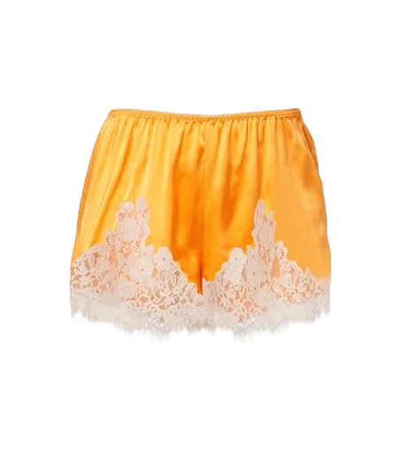Iona lace-trimmed silk satin shorts