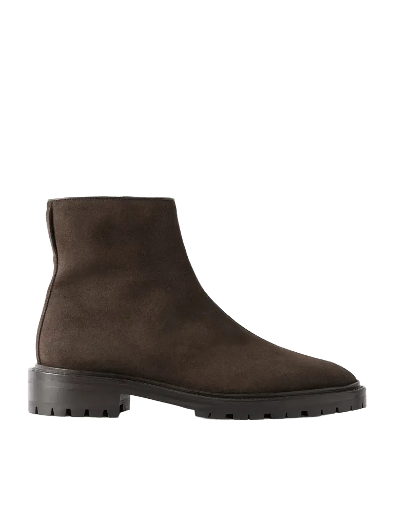 Moto suede ankle boots
