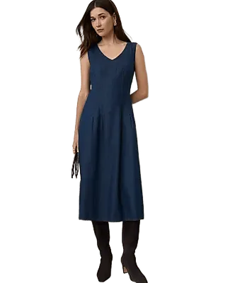 Flare Midi Dress in Denim