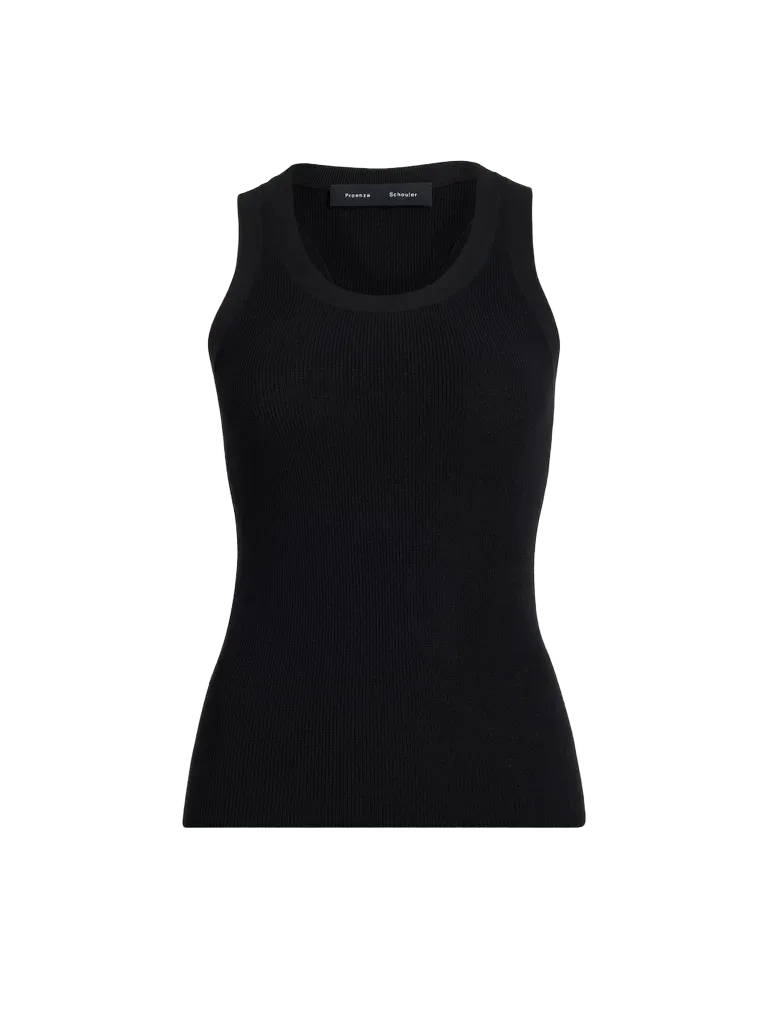 Roberts Tank in Matte Viscose Rib - Black
