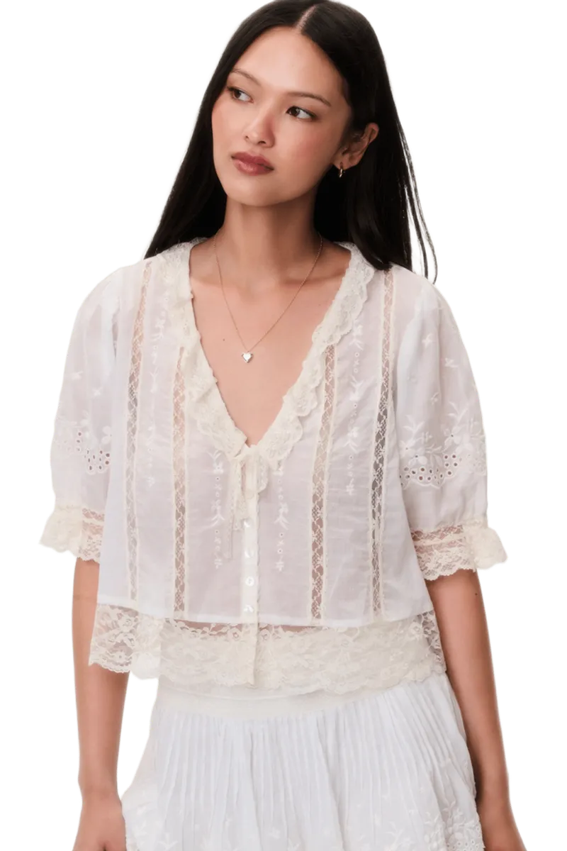 Maurelle Cotton Lace Blouse