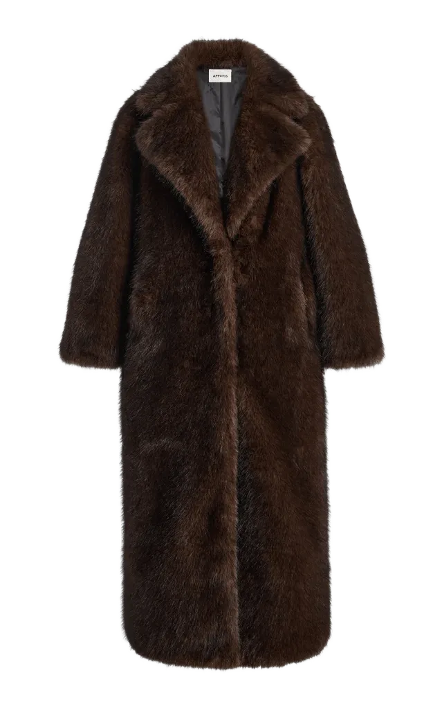 Gabrielle Sable Faux Fur Maxi Coat