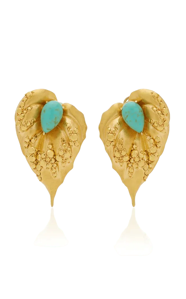 Poison Ivy 24K Gold and Aluminum Earrings