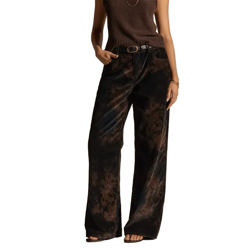 Corduroy Wide Leg Pant - Distressed Black