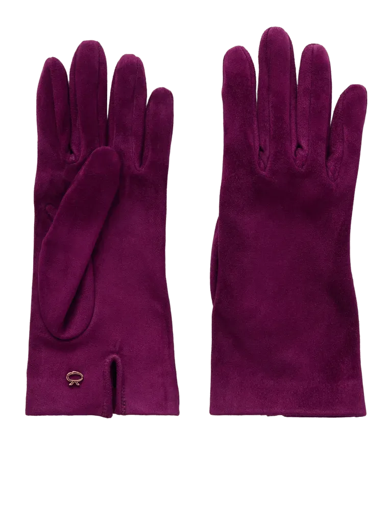 Logo-embellished suede gloves