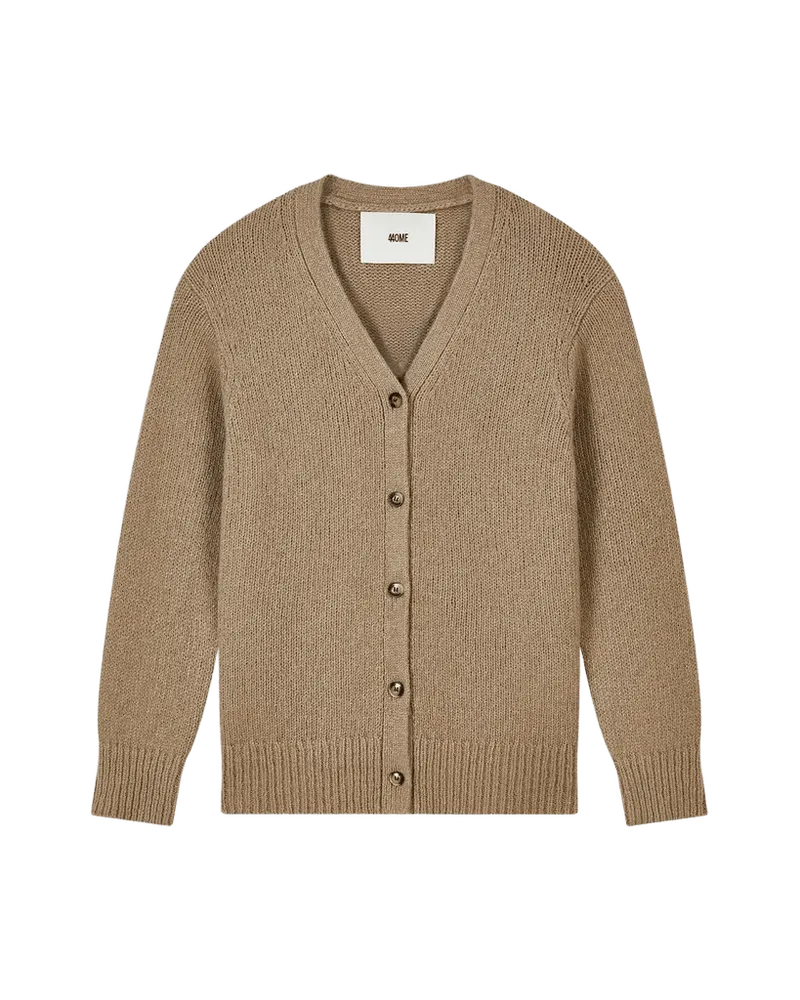 TEXTURED COTTON WOOL BLEND CARDIGAN