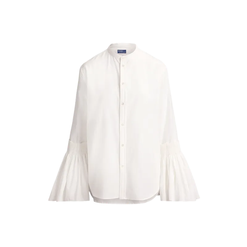Cotton-Silk Bell-Sleeve Shirt