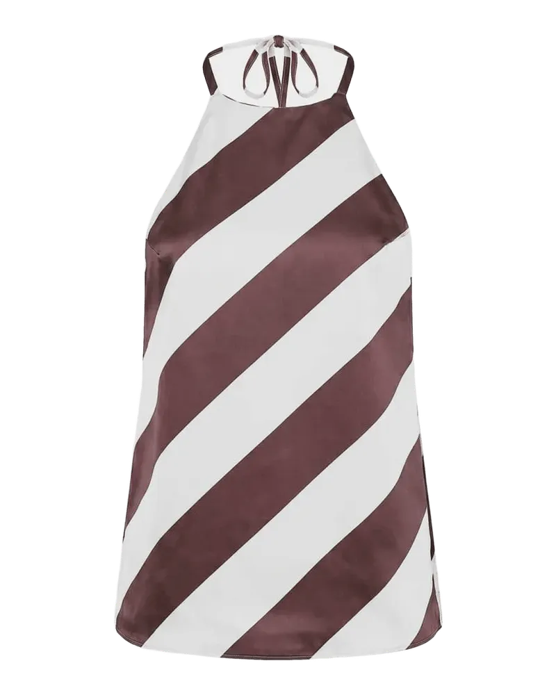 Tilly Striped Satin Halterneck Top