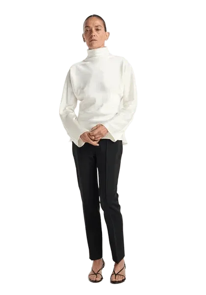 Satin waisted top | cream