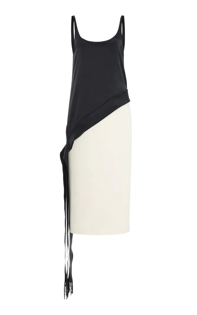 The Greta Scarf-Detailed Stretch Crepe Midi Dress